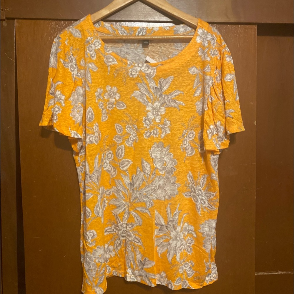 Ann Taylor yellow floral blouse